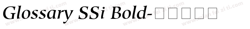 Glossary SSi Bold字体转换